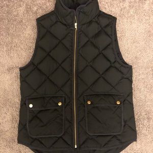 J. Crew Black Puffer Vest sz M